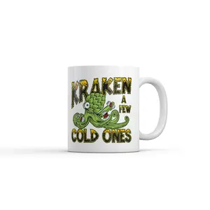 Kraken A Few Cold Ones Mug Funny Sarcastic Drinking Graphic Novelty Coffee Cup - 11oz Funny Coffee Mugs Ceramic Printed Drinkware Cup