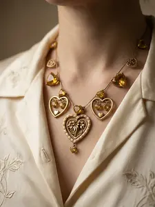 A noble and elegant heart-shaped diamond necklace, suitable for daily wear, vacation dates, and other occasions, and also a surprising and exquisite small gift.