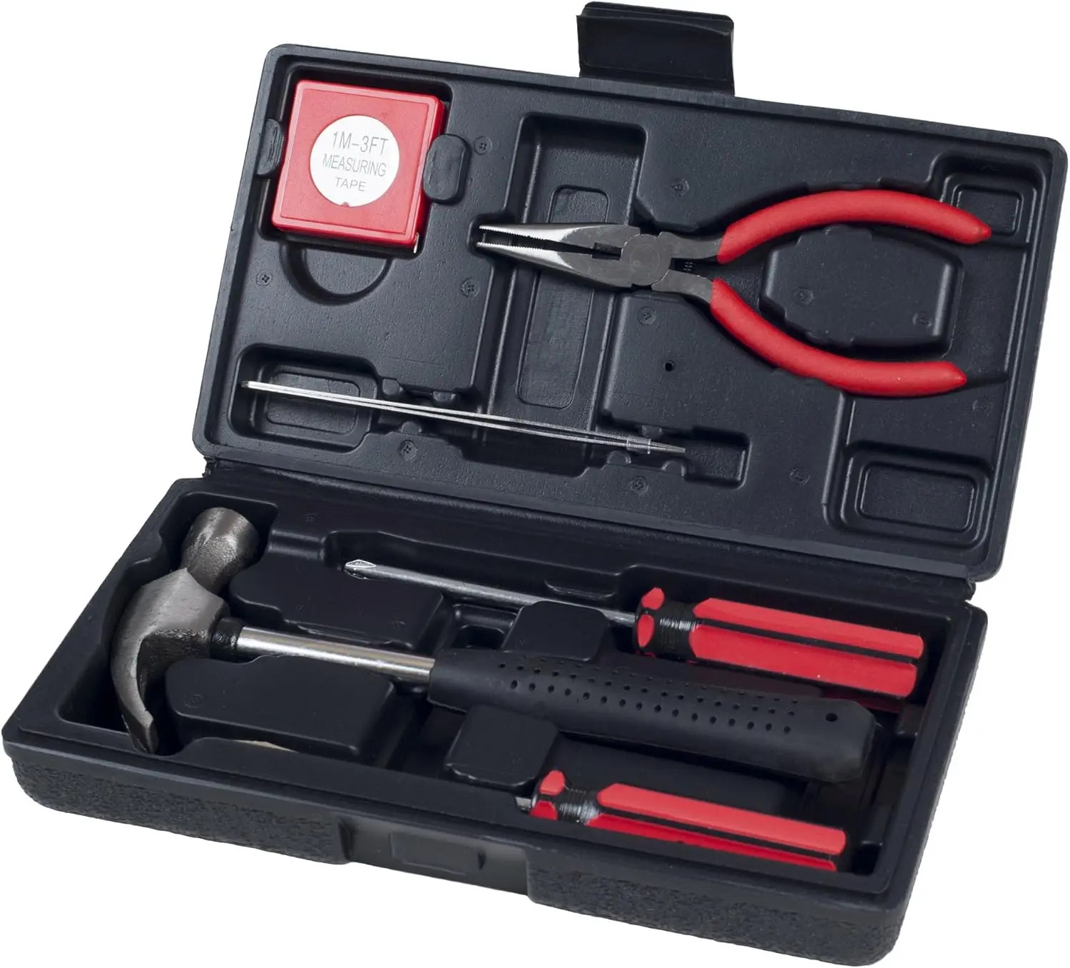 Stalwart - 75-HT1007 Household Hand Tools, Tool Set - 6 Piece by , Set Includes – Hammer, Screwdriver Set, Pliers (Tool Kit for the Home, Office, or Car) Black