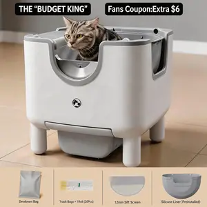 【Fan seckill price 】 Self-Cleaning Litter Box - Open-Top Automatic Cat Litter Box with Odor Control, Safety Features, and Easy Maintenance