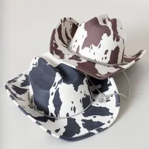 Cow print felt cowboy hat kimes trucker cali boy