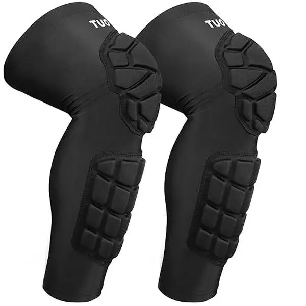 【Fallfreshness】Padded Knee & Shin Guards Calf Pads Protector Compression Leg Sleeve Knee Brace for Football Basketball Volleyball Soccer Baseball for