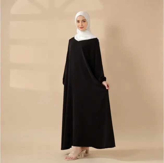 Muslim Modest Umbrella Abaya with Pockets | Premium Nida Everyday Maxi Dress MA113