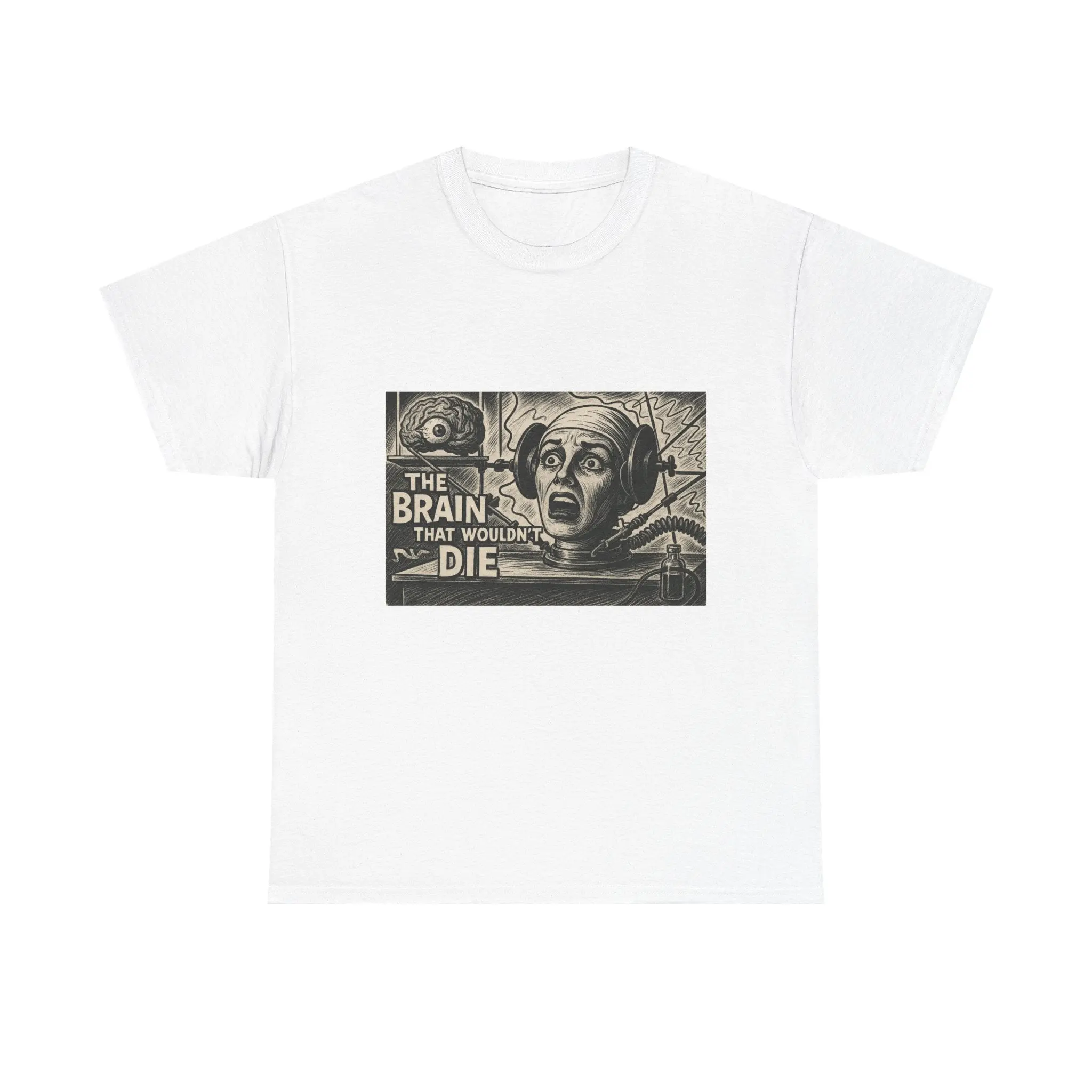 Horror Movie Tee, Campy T-Shirt, Unisex Cotton Tee, Perfect for Halloween, MST3K, Movie Night, Gift for Film Lovers "The Brain the Wouldn't Die"