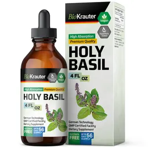 BioKrauter Holy Basil Tincture Vegan High Absorption Premium Quality Healthcare Supplement for Relaxation Support