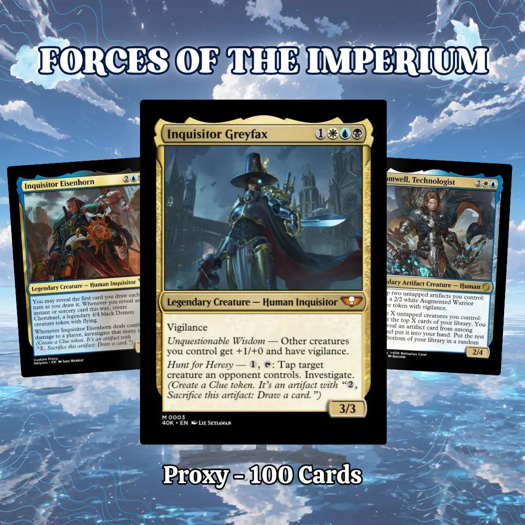 Proxy 100+ Card Commander Deck Greyfax Inquisitor Warhammer 40k Style Esper Token Control Aristocrats Clue Sacrifice Synergy Ready to Play Deck Gift for 40k Fans and Collectors