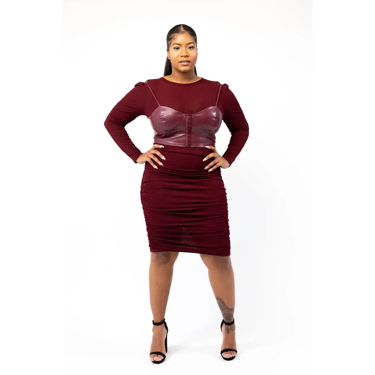 Bodygoals Burgundy Corset Bodycon Dress - TikTok Shop Bodygoals Burgundy Corset Bodycon Dress - TikTok Shop