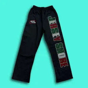 Jersey Shore Italy Flag Flare Sweatpants – Glitter Rhinestone Lettering & License Plate Back | Shore Store Retro Wide Leg Pants (S–3XL) High Waist Drawstring Athleisure Style Sports Bottoms
