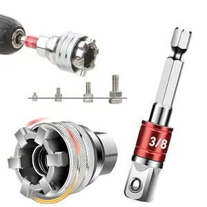 Multi-function Universal Socket Wrench Tool - Universal Maintenance Tool, 10mm-19mm Adjustable Socket Set, Self Tightening Adjustable Wrench for 3/8" Ratchet Torque Wrenches & Power Drill