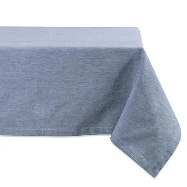 Design Imports Solid Chambray 60" x 84" Tablecloth