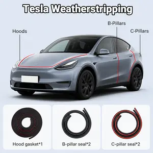 Tesla Exterior Door Seals for New Model 3/Y - B-Pillar Sealing Strip, Weather Stripping, Dustproofing Rubber Strip, Noise Reduction Sound Insulator