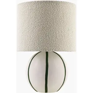 Rich Beige Traditional Table Lamp with linen details for bedside or console tables