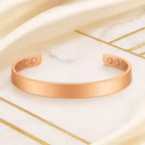 Adjustable Copper Magnetic Therapy Bracelet – Pain Relief & Arthritis Support – Lightweight Healing Energy Bangle for Men & Women