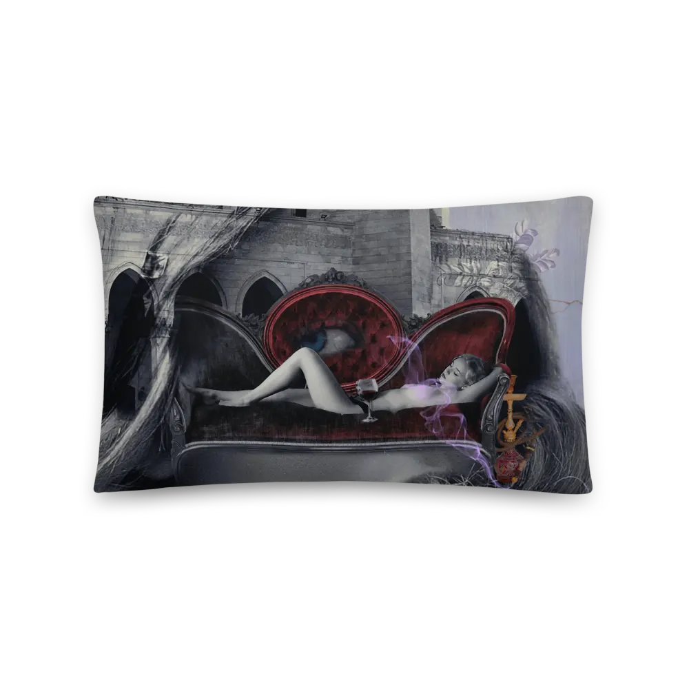 Vampy Lifestyle Pillow with Smeared Lavender Print