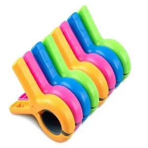 Large Beach Towel Clips for Lawn Chairs, Durable Clothespins for Cruise & Pool Chairs, Essential Beach Accessories, Easy Attachment, 4 Colors Available