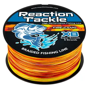 Reaction Tackle Fire Camo 4 & 8 Strand Braided Fishing Line