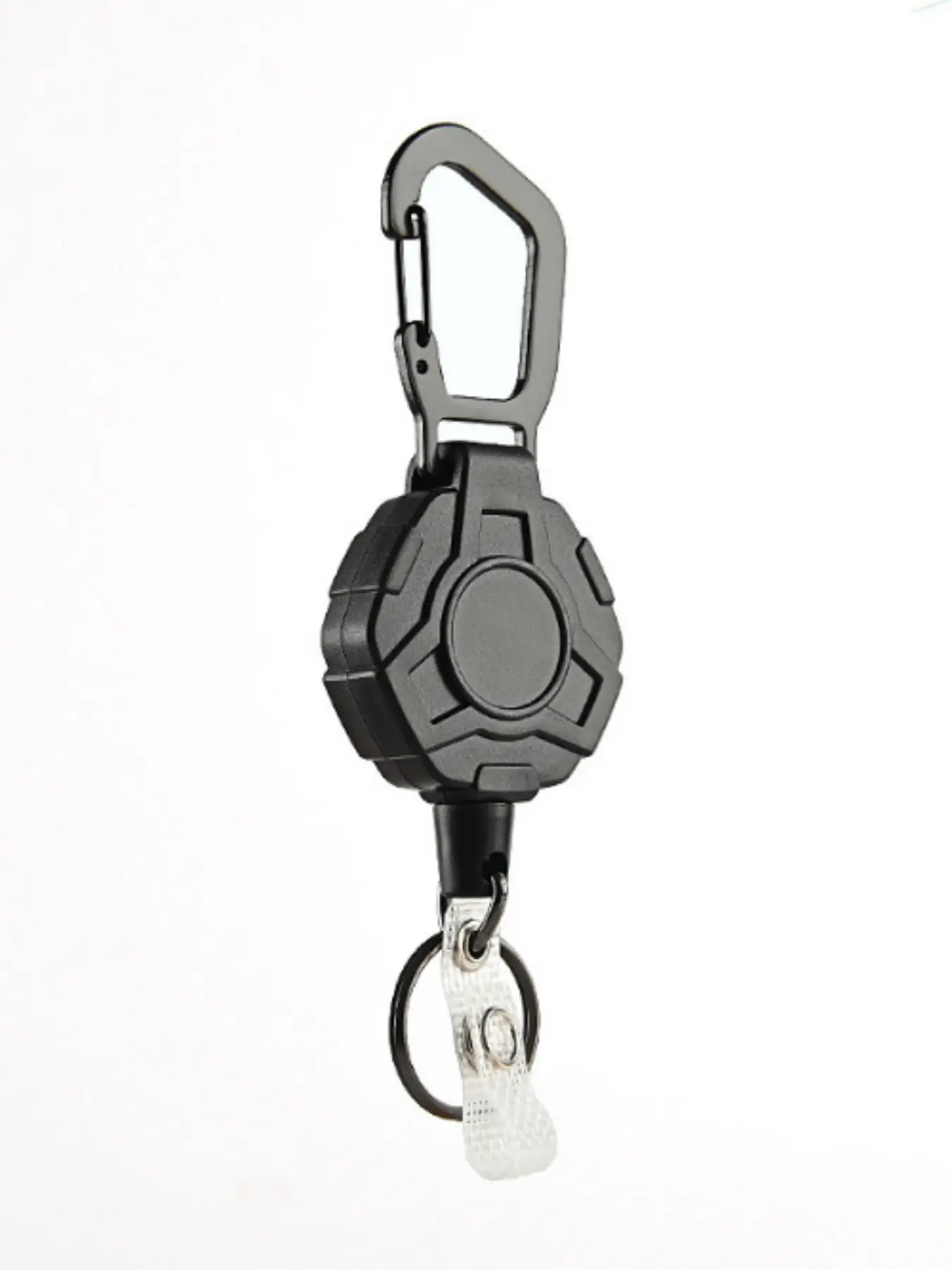 2D Fishing Retractable Anti-Lost Pull Keychain Badge Keeper Metal Lanyard Name Tag Card Holder Reel Recoil Ring Clips Buckle Tools Portable Keychain Key Accessories