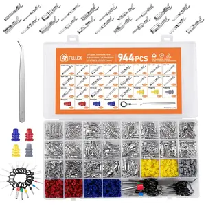 944Pcs Pin Connector Kit,Car Electrical Wire Connectors Terminal Pins,21Type Non-Insulated Plug 1/1.5/1.8/2.2/2.8/3.5mm