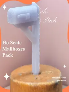 HO SCALE ROADSIDE MAILBOXES (8 PER PACK)