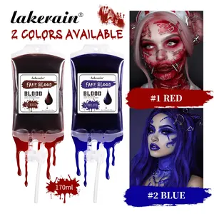 Realistic Fake Blood, Waterproof Liquid Fake Blood, Long-Lasting Body Paint, Smude-proof Artificial Blood Bag, Gel Texture, Gentle Formula, Liquid Makeup for Halloween / Horror Cosplay / Escape Room Roleplay, Cosmetics