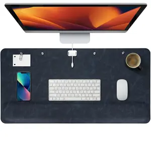 Magnetic Desk Mat System with Wrist Support 80×40cm, Premium Leather Desk Pad with Magnetic Accessories, Waterproof Non-Slip Desk Organizer for Office & Gaming