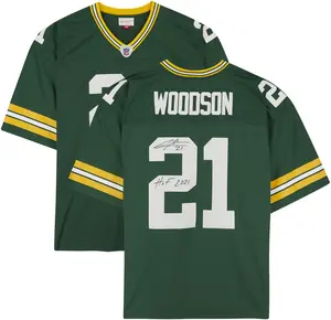Charles Woodson Green Bay Packers Autographed Green Mitchell & Ness Replica Jersey with "HOF 21" Inscription - Fanatics Authentic Certified