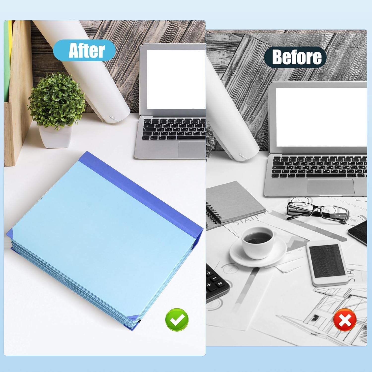 Accordion File Organizer Manila Pocket Document Folder for Passports, Birth Certificates & Important Papers, Office & Home Storage