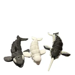 Articulated Multicolored Orca The Killer whale, Beluga whale and Narwhal the unicorn of the sea 3D printed in PLA filament for decor figurine Lightweight Plastic Room Gift