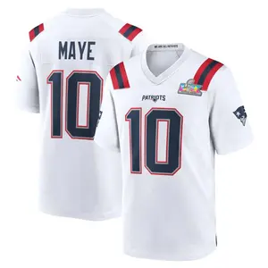 Drake Maye New England Patriots Player Game Jersey - White