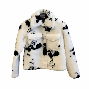 Cow Print Plush Jacket