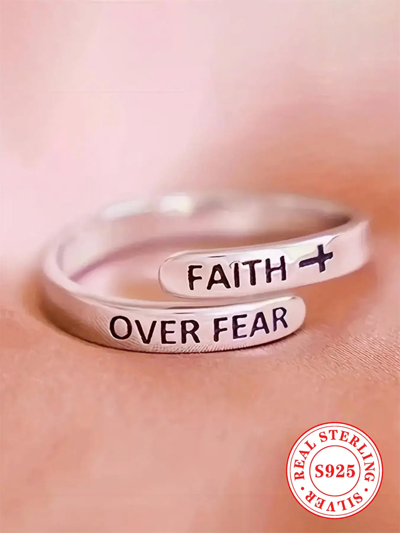 925 Sterling Silver Fashion Letter Decorated Engagement Ring, Fashion Jewelry for Party, Daily Clothing Decor, Trendy All-match & Exquisite Jewelry fo