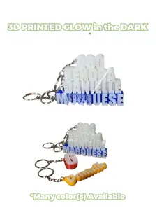 Custom Name Keychain 3D Printed Personalized Glow in the Dark PLA Material Compact Lightweight Unique Accessory for Keys Backpacks Gifts