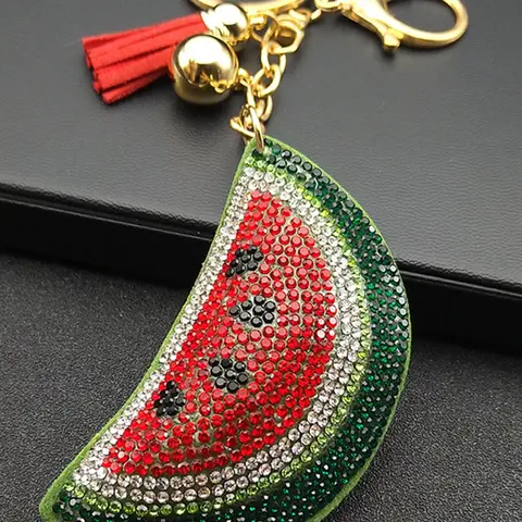 Watermelon Design Keychain, Cute Fruit Design Keychain for Women & Men, Stylish Keychain, Fashion Accessories for Bag Decoration, Bag Pendant Keychain, Bling Bling Keychains, Cute Keychain Accessory