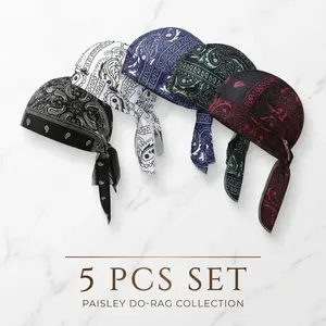 Premium Paisley Scarf Head Wrap - Breathable Quick-Dry Do Rag Durag, Sweat-Wicking Lightweight Headwear for Men, Ideal Father's Day & Daily Gift for Motorcycle Riding #FathersDayGift #SportsHeadWrap