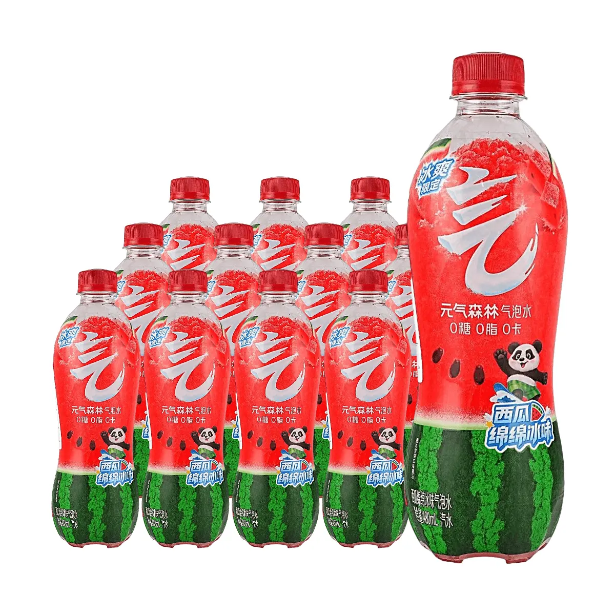Chi Forest Sparkling Water, Watermelon Snow Ice Flavor, 480ml x 15 Pack, Zero Sugar, Zero Calorie, Zero Fat, Summer Refreshment