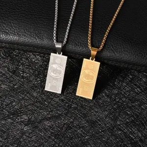 $100 Bill Necklace — Rock Street Style, Unisex, Gold-Plated Currency Accessory