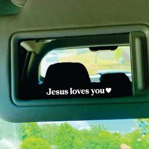Jesus Loves You Car Decal Truck Bumper Sticker Window Windshield Vinyl Mirror Rearview Sunvisor