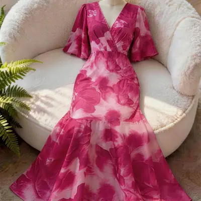 Hot Pink Dress Wedding Guest - TikTok Shop