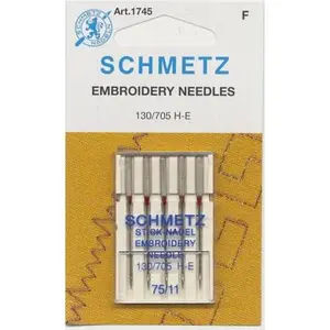 Schmetz Embroidery Machine Needle Size 11/75 5 Pack