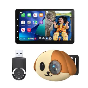 2-in-1 Baby Car Camera & Wireless CarPlay Adapter-No Extra Screen Needed, 1080P Car Baby Monitor for No-Glow Night Vision, 150° Wide Angle, Plug&Play (No Android Support)