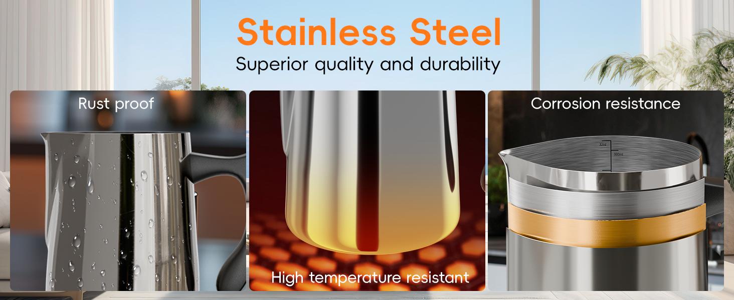 32 oz Stainless Steel Double Boiler Wax Melting Pitcher for Candle Making, Pour Pot with Heat Resistant Insulated Grip, Drip-Free Spout to Prevent Spills & Mess, Ounces