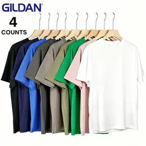 GILDAN G5000 4 Pack Multi Color T-Shirts Men 100% Cotton Heavyweight Blank Tees Assorted Colors Crew Neck Short Sleeve Plain Tee Value Pack S-4XL Troop Support Apparel