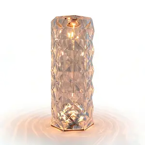 Crystal Table Lamp, Rose Diamond Touch Light, Color Changing Night Light, Romantic LED Rose Diamond Touch Lamp, Portable Crystal Table Lamp, Table Bedside Lamp