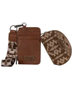 Wrangler Women's Women'S Southwestern Print Dual Pouch Wristlet - Wg2212-W0051-Br