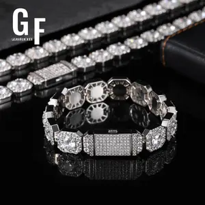 12mm Synthetic moissanite Tennis Bracelet for Women Mens Bracelet Iced Out Solitaire Cluster Tennis Link Bracelet Gift