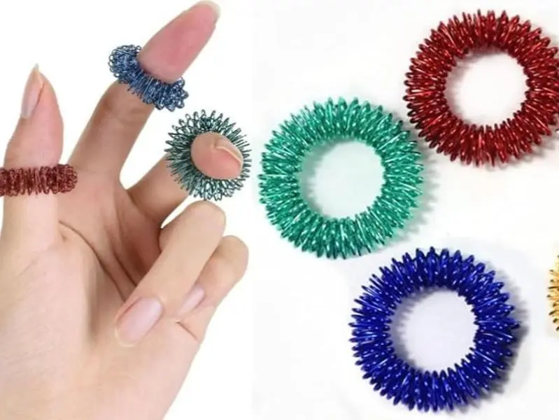 5Pcs Multicolor Finger Massage Rings Prickly Sensory Acupressure Ring, Color Professional Processed，Manual Massage Balls，Exercise One's Fingers Health Care Products Health and Household,Massage Tools