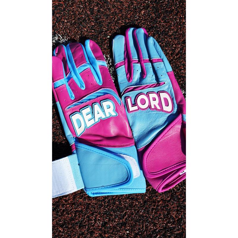 Pro Long Cuff Cabretta “DEAR LORD” Batting Gloves DOUBLE COTTON CANDY