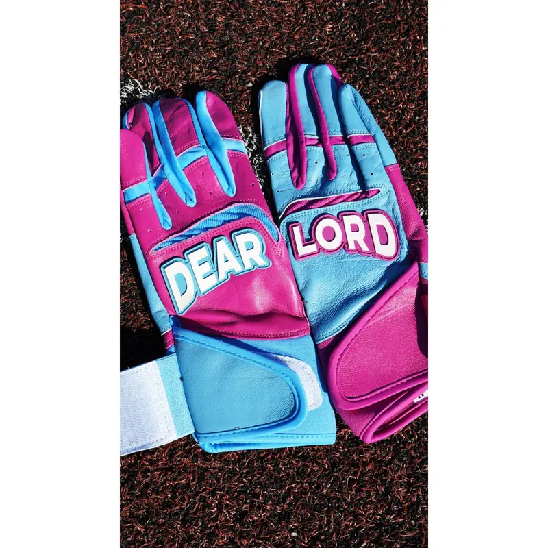Pro Long Cuff Cabretta “DEAR LORD” Batting Gloves DOUBLE COTTON CANDY