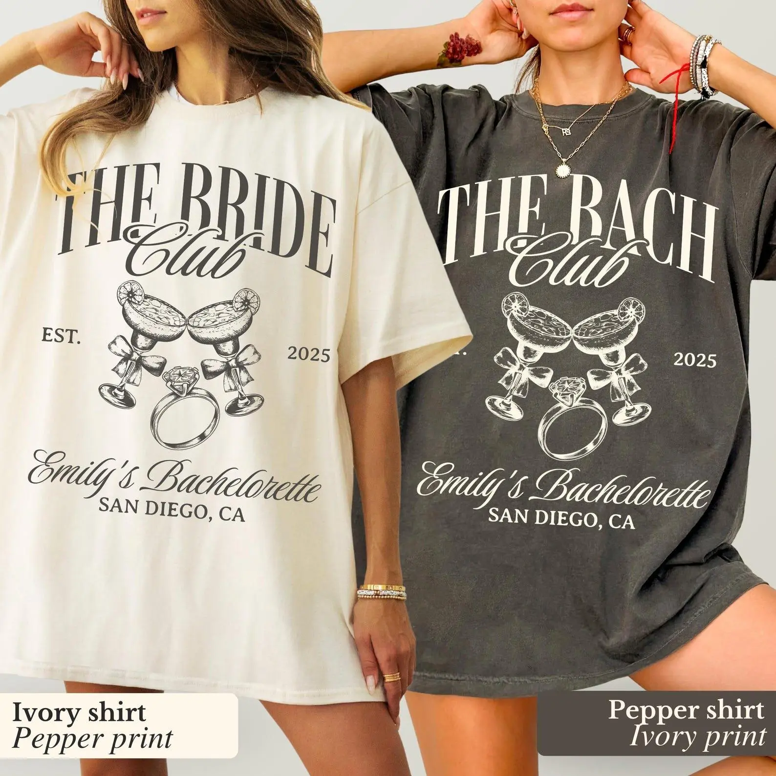 Personalized The Bach Club Bachelorette Comfort Color Shirt, Custom Bachelorette Party Shirt, Personalized Wedding Shirt, Bridal Cocktail Party Tee