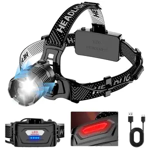 Rechargeable Headlight, Fall Gifts, Usb Rechargeable Headlamp, Waterproof Led Headlamp with Motion Sensor, Led Headlight , for Camping, Running, Cycling, Hiking, Waterproof Headlamps